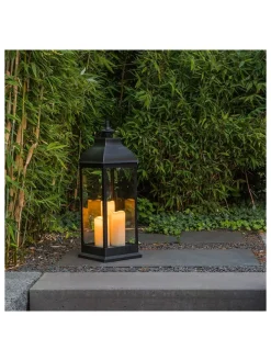 LED-Laterne in Schwarz - (B)24 x (H)70 x (T)24 cm