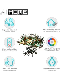 LED-Lichterkette in Bunt in Bunt - (L)104 cm