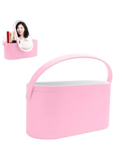 LED-Schminkspiegel in Rosa