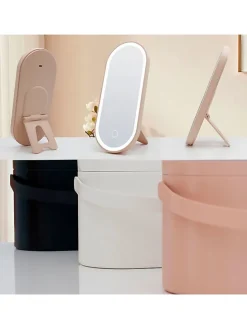 LED-Schminkspiegel in Rosa