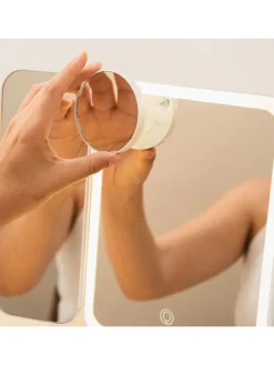 LED-Schminkspiegel in Weiß