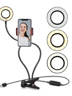 LED-Smartphone-Halterung in Schwarz