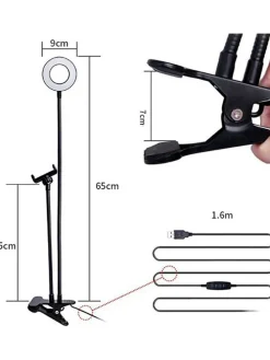 LED-Smartphone-Halterung in Schwarz