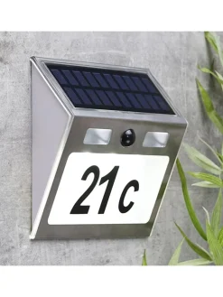 LED-Solar-Außenleuchte in Silber - (B)18 x (H)15,5 cm
