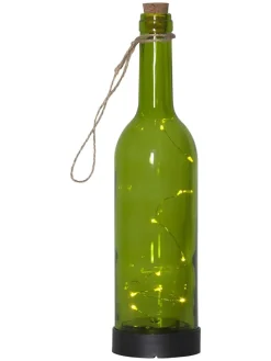 LED-Solar-Dekohänger "Bottle" in Grün - (B)7,5 x (H)31 x (T)7,5 cm