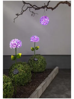 LED-Solar-Dekohänger "Hortensia" in Violett - Ø 16 cm
