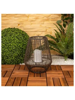 LED-Solar-Dekoleuchte in Braun