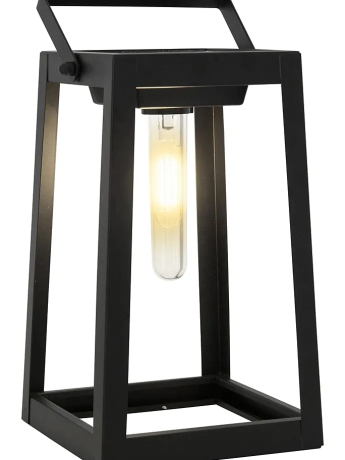 LED-Solar-Dekoleuchte in Schwarz - (B)15 x (H)31 x (T)15 cm