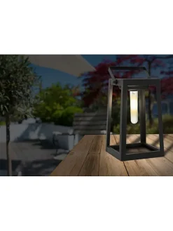 LED-Solar-Dekoleuchte in Schwarz - (B)15 x (H)31 x (T)15 cm