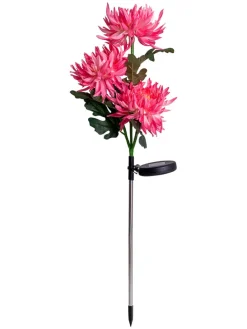 LED-Solar-Gartenstecker "Blume" in Pink - (H)79 cm