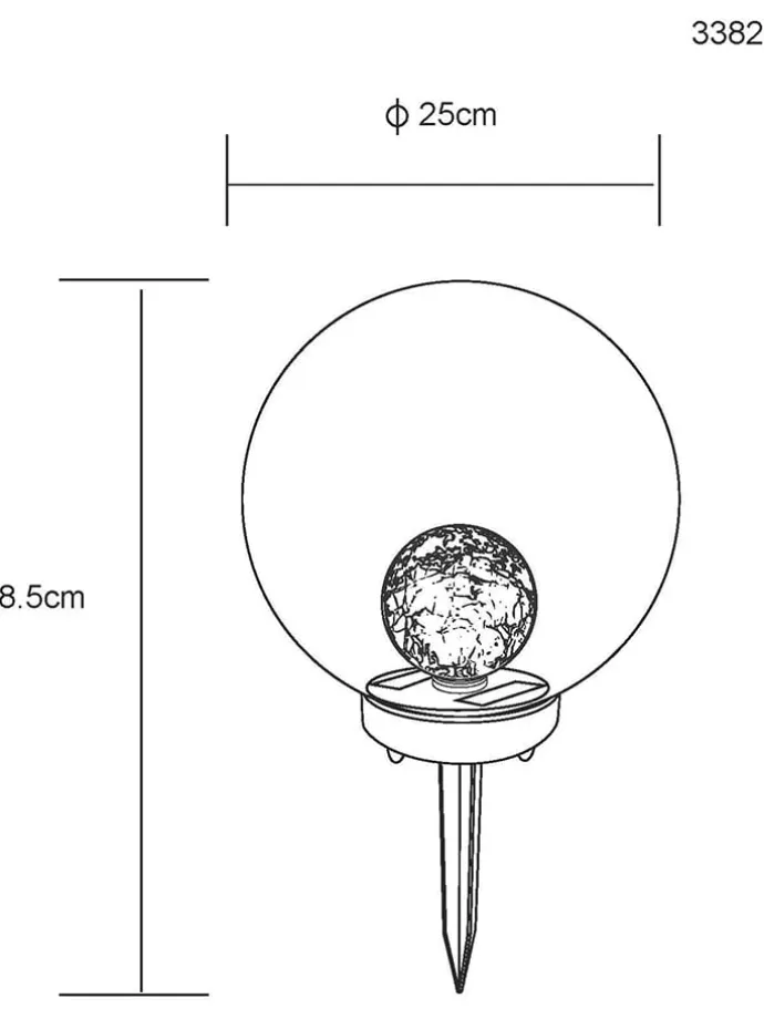 LED-Solar-Gartenstecker in Schwarz - (H)38,5 cm