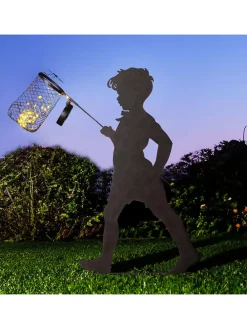 LED-Solar-Gartenstecker in Schwarz - (B)49,5 x (H)90 x (T)10 cm