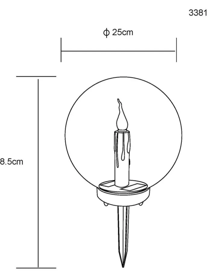 LED-Solar-Gartenstecker in Schwarz - (H)38,5 cm