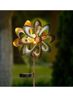LED-Solar-Gartenstecker in Braun/ Gold - (B)23 x (H)92 x (T)12,5 cm