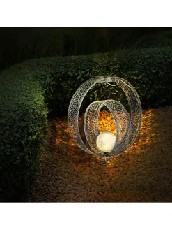 LED-Solar-Gartenstecker in Silber - (B)30 x (H)42 x (T)20 cm