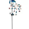 LED-Solar-Gartenstecker "Peacock" in Blau/ Bunt - (H)80 cm