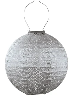 LED-Solarlaterne ''Lace Rond'' in Silber - Ø 30 cm