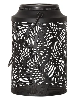 LED-Solar-Laterne "Leafy" in Schwarz - (H)17 x Ø 11,5 cm