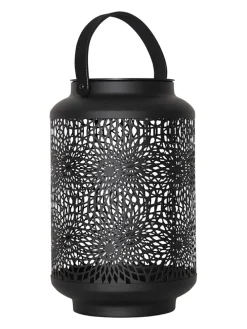 LED-Solar-Laterne "Mandala" in Schwarz - (H)30 x Ø 19 cm