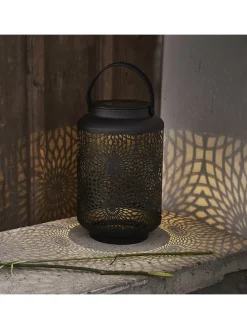 LED-Solar-Laterne "Mandala" in Schwarz - (H)30 x Ø 19 cm