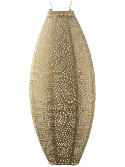 LED-Solarlaterne ''Paisley Long Oval'' in Gold - (H)45 x Ø 20 cm