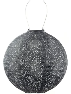 LED-Solarlaterne ''Paisley Rond'' in Grau - Ø 30 cm