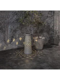 LED-Solar-Laterne "Romby" in Grau - (H)32 x Ø 13 cm