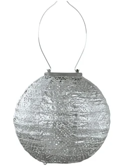 LED-Solarlaterne ''Topaze Rond'' in Silber - Ø 20 cm