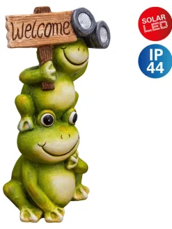 LED-Solarleuchte "Frosch" in Grün - (B)22,5 x (H)45 x (T)15 cm