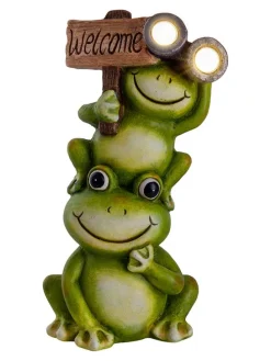 LED-Solarleuchte "Frosch" in Grün - (B)22,5 x (H)45 x (T)15 cm