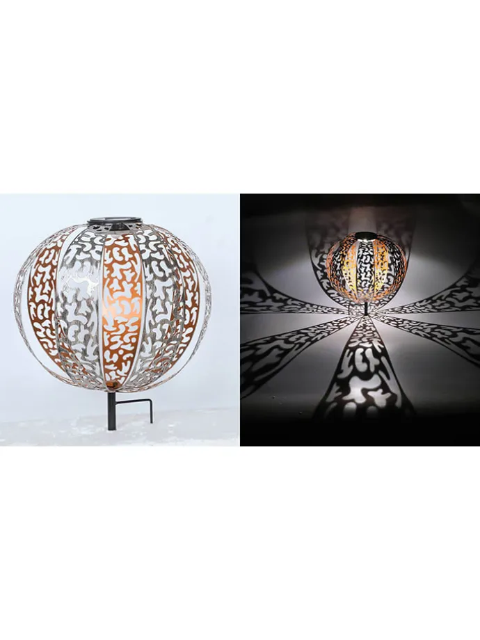 LED-Solarleuchte in Grau - (H)41 x Ø 30 cm