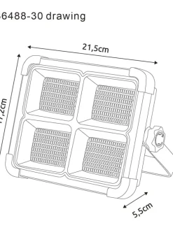 LED-Solarleuchte in Schwarz - (B)21,5 x (H)17,2 cm