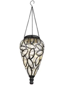 LED-Solarleuchte in Schwarz - (H)50 x Ø 13,5 cm