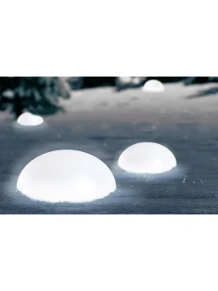 LED-Solarleuchte in Weiß - (H)10 cm - Ø 30 cm