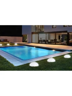 LED-Solarleuchte in Weiß - (H)10 cm - Ø 30 cm