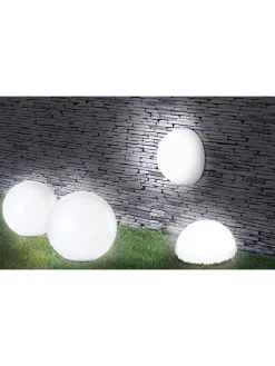 LED-Solarleuchte in Weiß - (H)10 cm - Ø 30 cm