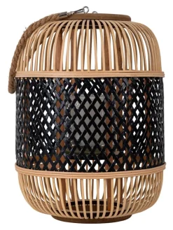 LED-Solarleuchte "Korbinian" in Beige/ Schwarz - (H)31,5 x Ø 23 cm