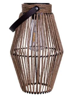 LED-Solarleuchte "Korbinian" in Braun - (H)30 x Ø 18 cm