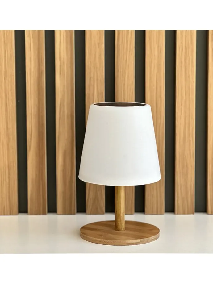 LED-Solarleuchte "Standy" in Natur/ Weiß - (H)25 cm