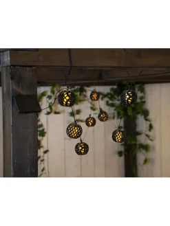 LED-Solarlichterkette "Flame" in Schwarz - (L)210 cm