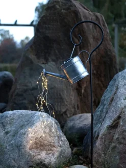 LED-Solarstab "Dew Drop Water Can" in Schwarz - (B)24 x (H)80 x (T)10 cm