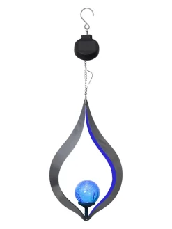 LED-Solar-Windspiel "Melilla" in Blau - (H)31 x Ø 18 cm