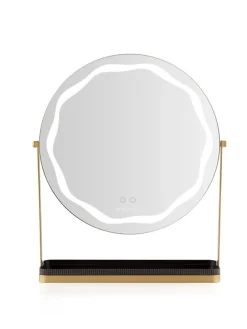 LED-Spiegel in Gold - (L)60 × (B)52 cm