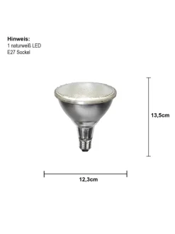 LED-Spot ,Spotlight Outdoor', E27, 15W, 1250lm, silber, Tageslicht