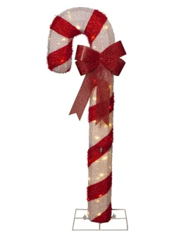 LED-Standleuchte "Candycane" in Rot/ Weiß - (H)120 cm