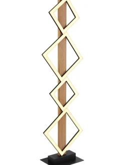 LED-Standleuchte "Dustin" in Schwarz/ Hellbraun - (L)30,7 x (B)18 x (H)103 cm