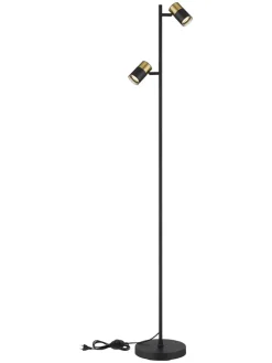 LED-Standleuchte in Schwarz/ Kupfer - (H)154 cm