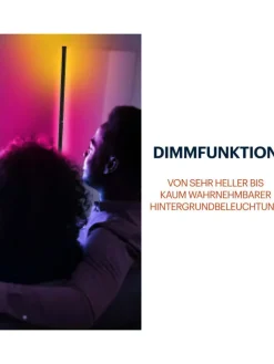 LED-Standleuchte in Schwarz - (B)43 x (H)140 cm