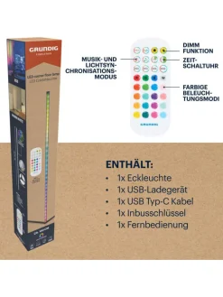 LED-Standleuchte in Schwarz - (B)43 x (H)140 cm