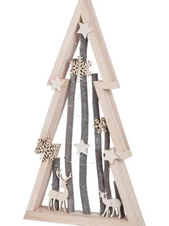 LED-Standrelief "Winter" in Natur - (B)28 x (H)51 x (T)5 cm